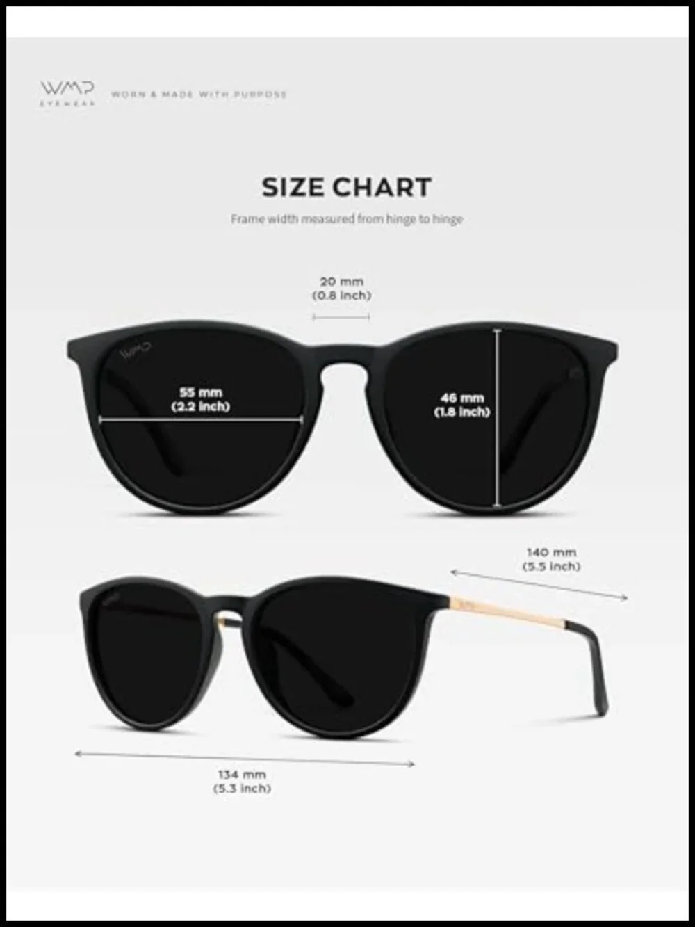 Round Polarized Sunglasses with UV400 Protection Lightweight Frame